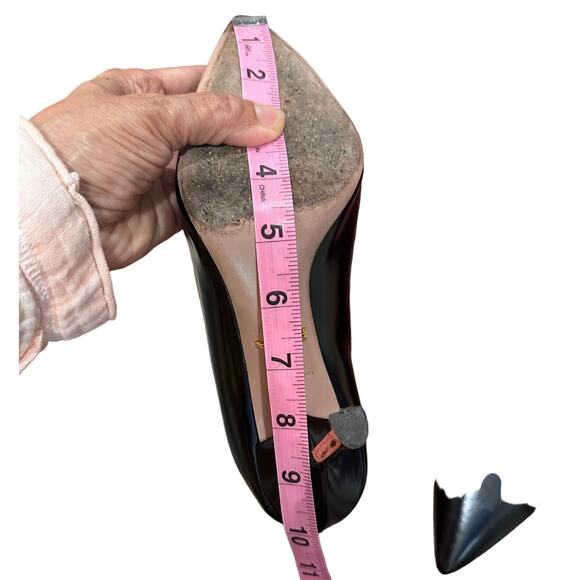 Prada Spazzolato Basi Nero black women's pumps gold heels size 36 authentic - Picture 10 of 12